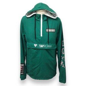 Rue21 ICON Worldwide Women’s Quarter Zip Pullover Graphic Hoodie Green S NWT